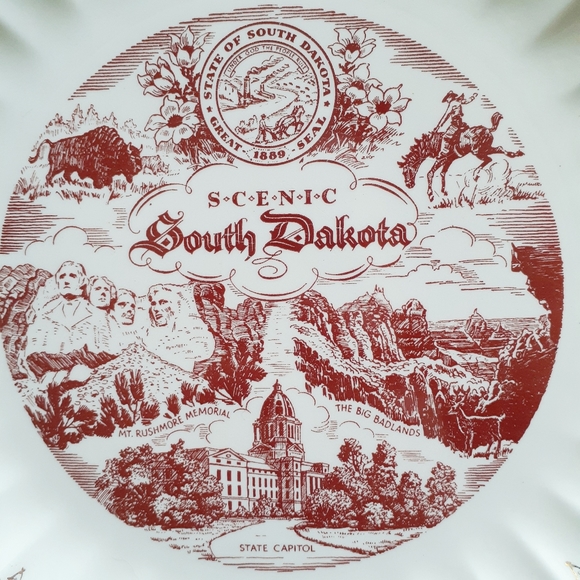 VTG Scenic South Dakota Souvenir Decorative Plate - Picture 2 of 8